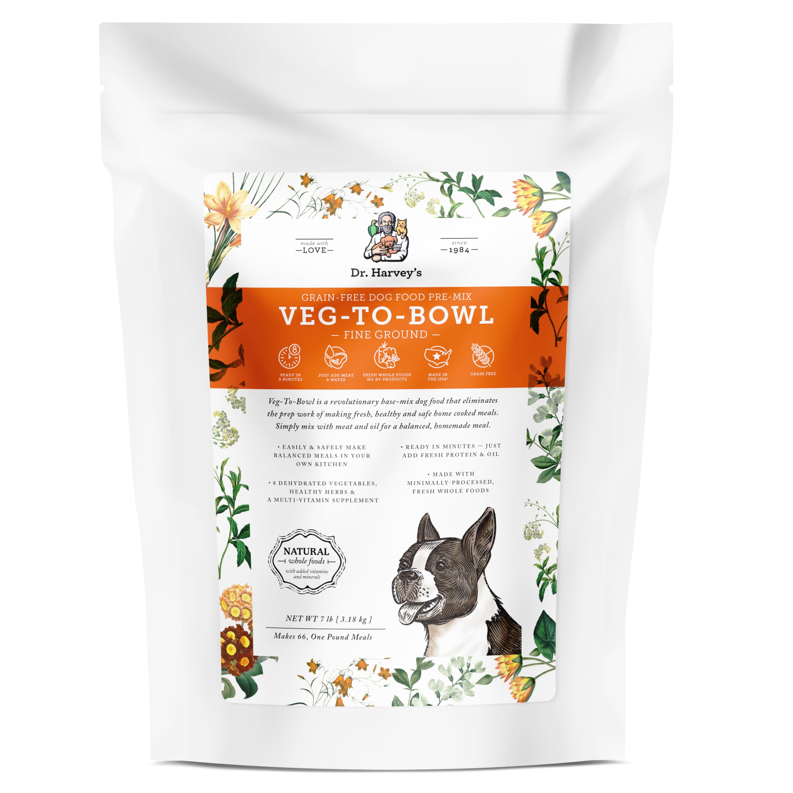 Dr. Harvey's Veg-To-Bowl Fine Ground Dehydrated Vegetable Pre-Mix for Dogs, 7-Pound Bag