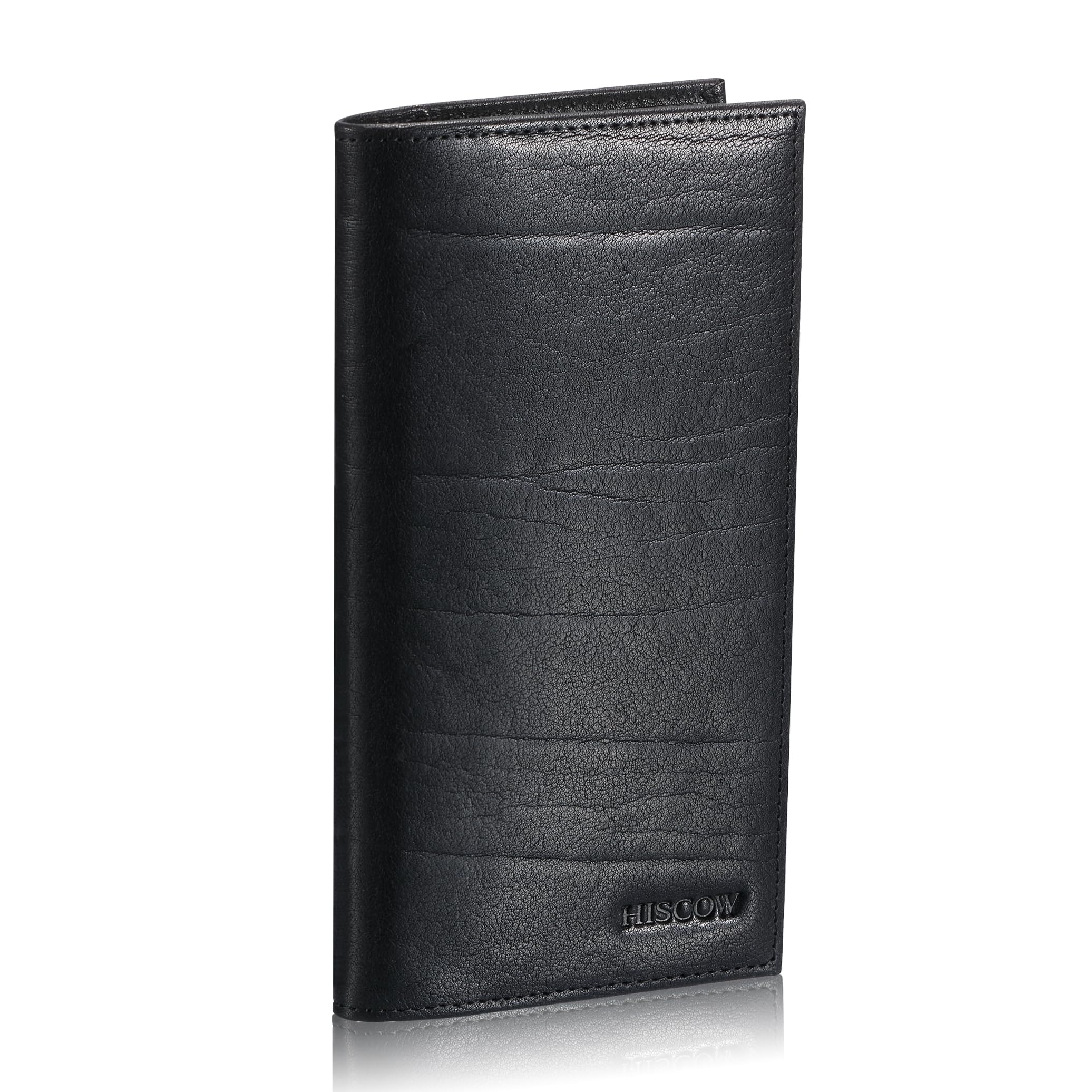 HISCOW Leather Checkbook Cover for Duplicate Checks with Pen Holder