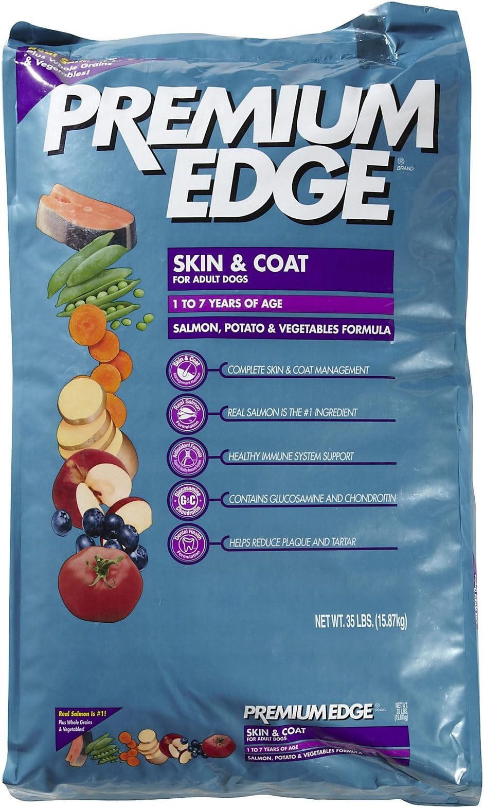 Dry Food For Adult Dogs, Skin And Coat Salmon, Potatoes And Vegetables Formula, 35-Pound Bag