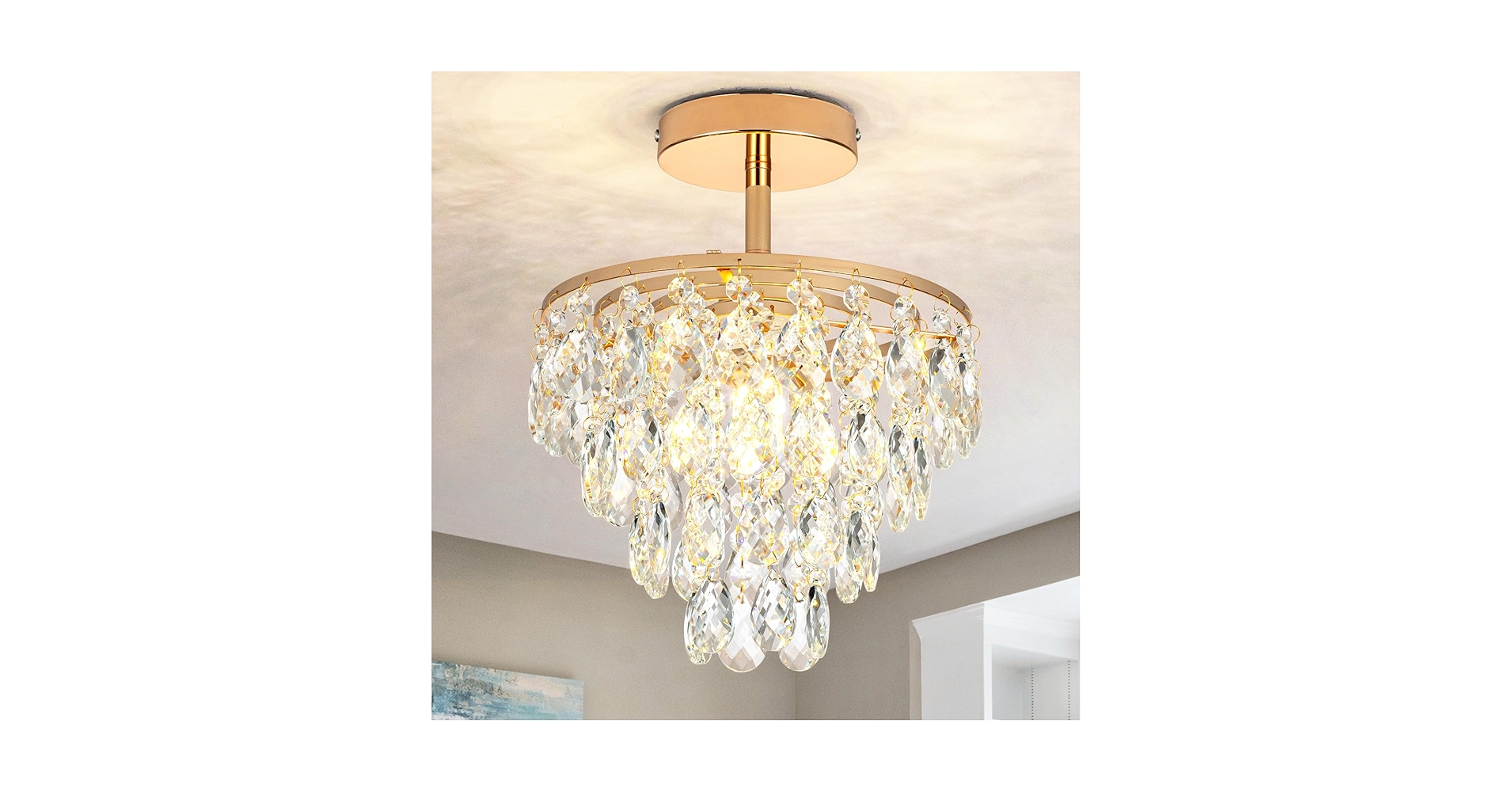 CXGLEAMING Gold Chandelier Light Fixture Small Chandelier