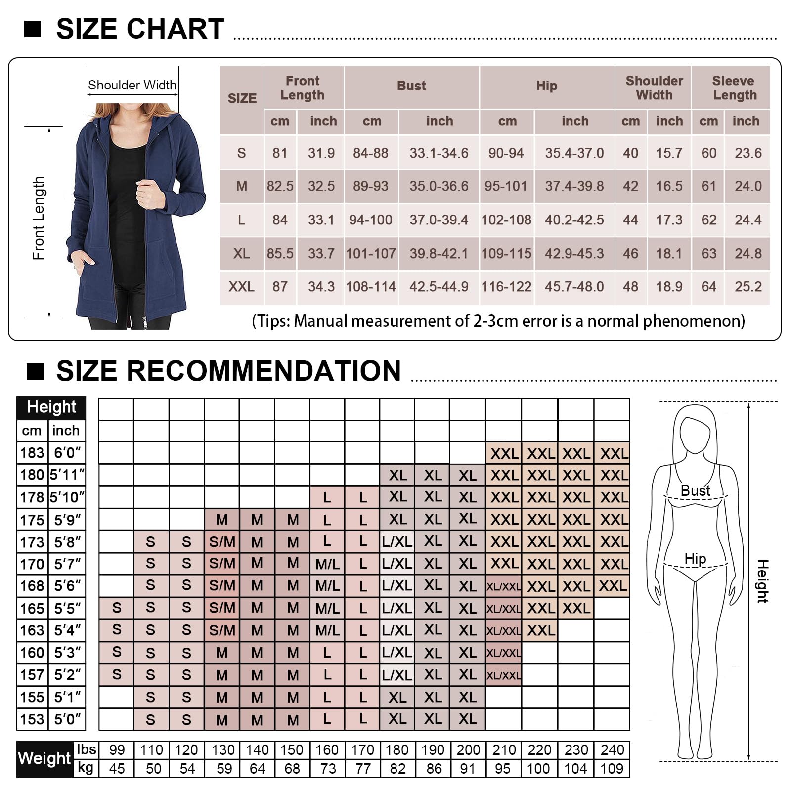 Tuopuda Donna Felpe con Cappuccio Giacca Elegante Scollo a V Top Manica Lunga Cardigan Felpe con Zip 2 Tasche Autunno Invernali Sweatshirt Cappotto Eleganti Pullover Hoodie Jumper