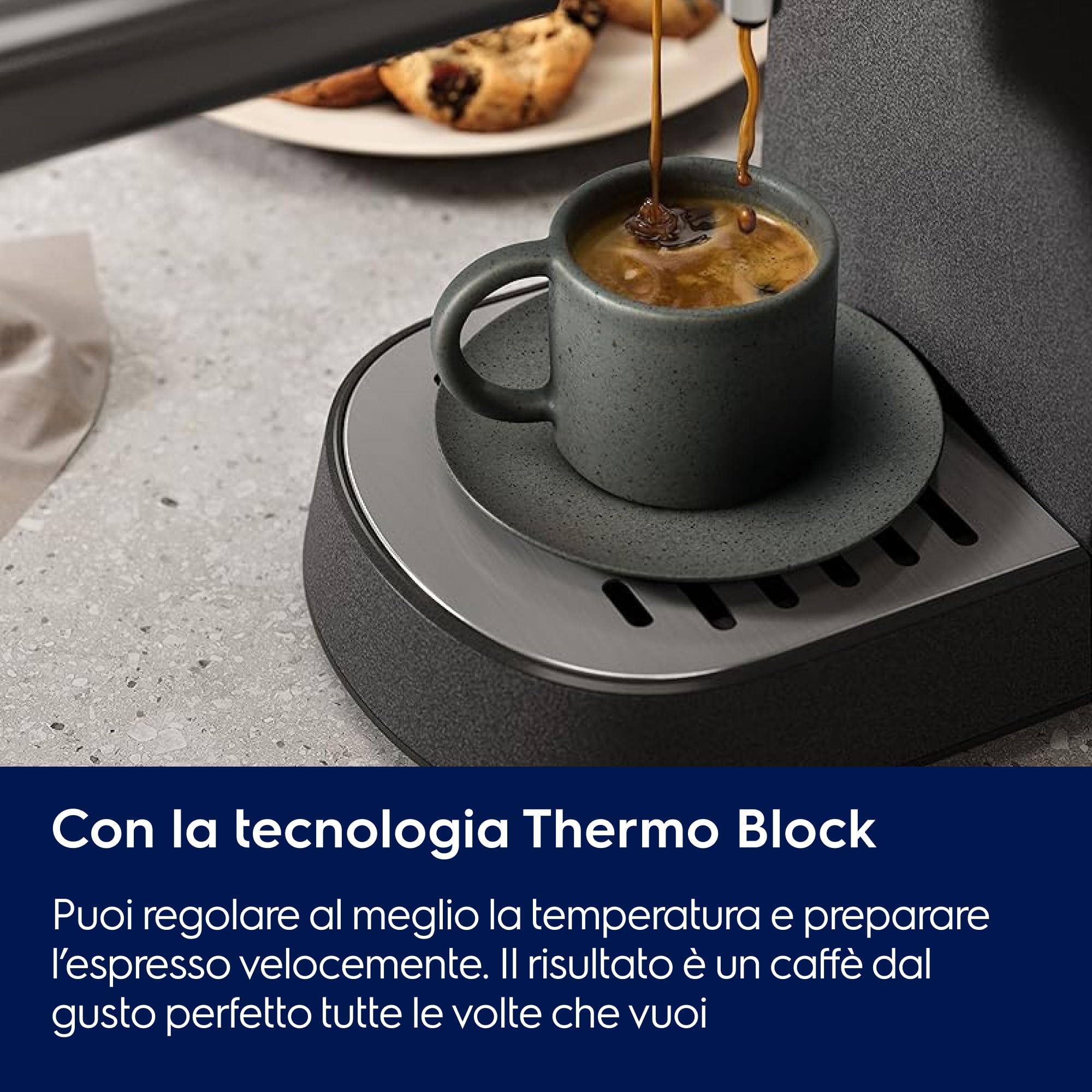 Electrolux Explore 6 Macchina per Caffè Espresso e Cappuccino E6EC1-6BST, 2 tazze, tecnologia ThermoBlock, set filtro 2-1 incluso, Caffè in Polvere e Cialde E.S.E., colore nero