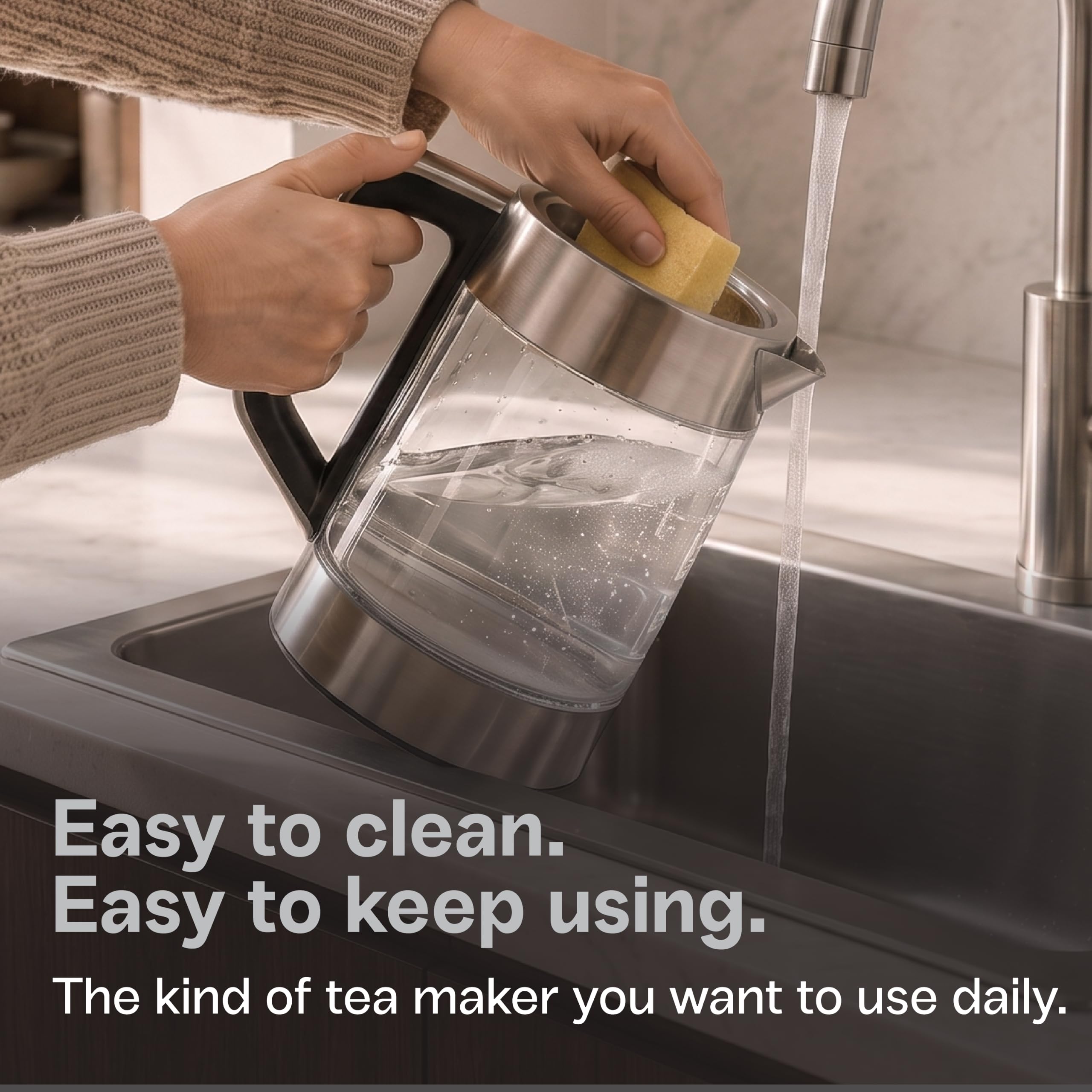 Vianté Electric Glass Kettle - Temperature Control & Infuser -10