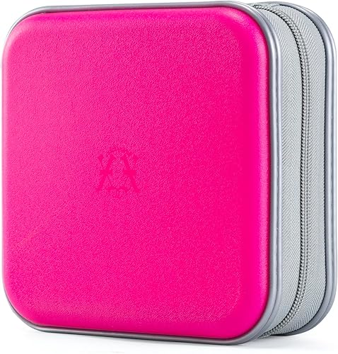 Miniatura 10 de alavisxf xx Estuche para CD, 48 capacidad de plástico duro para DVD con cremallera portátil para CD y disco de almacenamiento grande para viajes