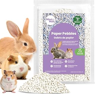 Rabbit Litter Paper Pellet Bedding: Hamster Bedding Odor Control & Moisture Absorbent Natural Paper Pellet Bedding - for Small Animal Guinea Pigs,Rabbits Bedding 1.98lb