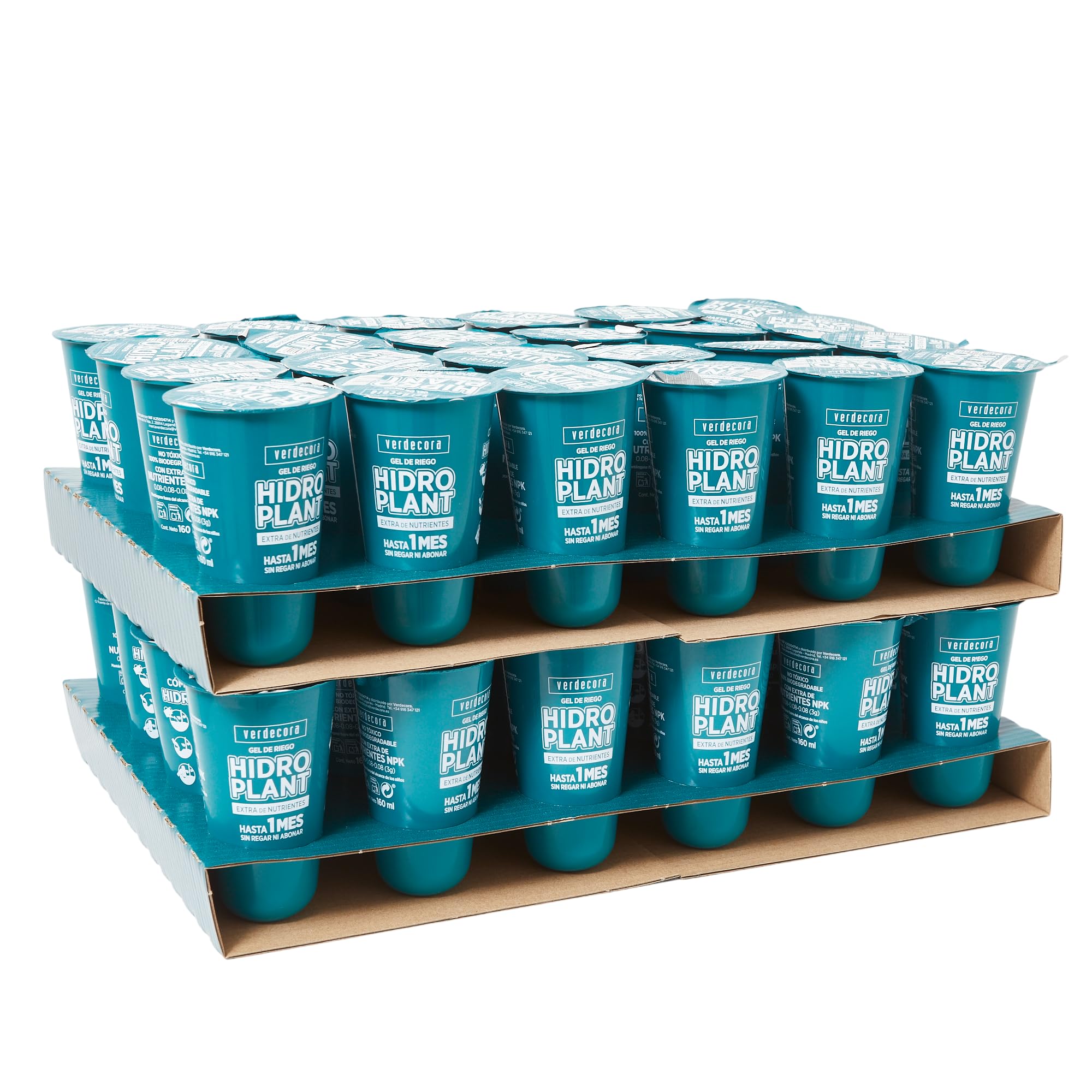 verdecora Gel de Riego Hidroplant 48 Unidades| Ideal para macetas y jardineras | hasta 1 Mes sin regar ni abonar | Aporta nutrientes y Agua a Las Plantas