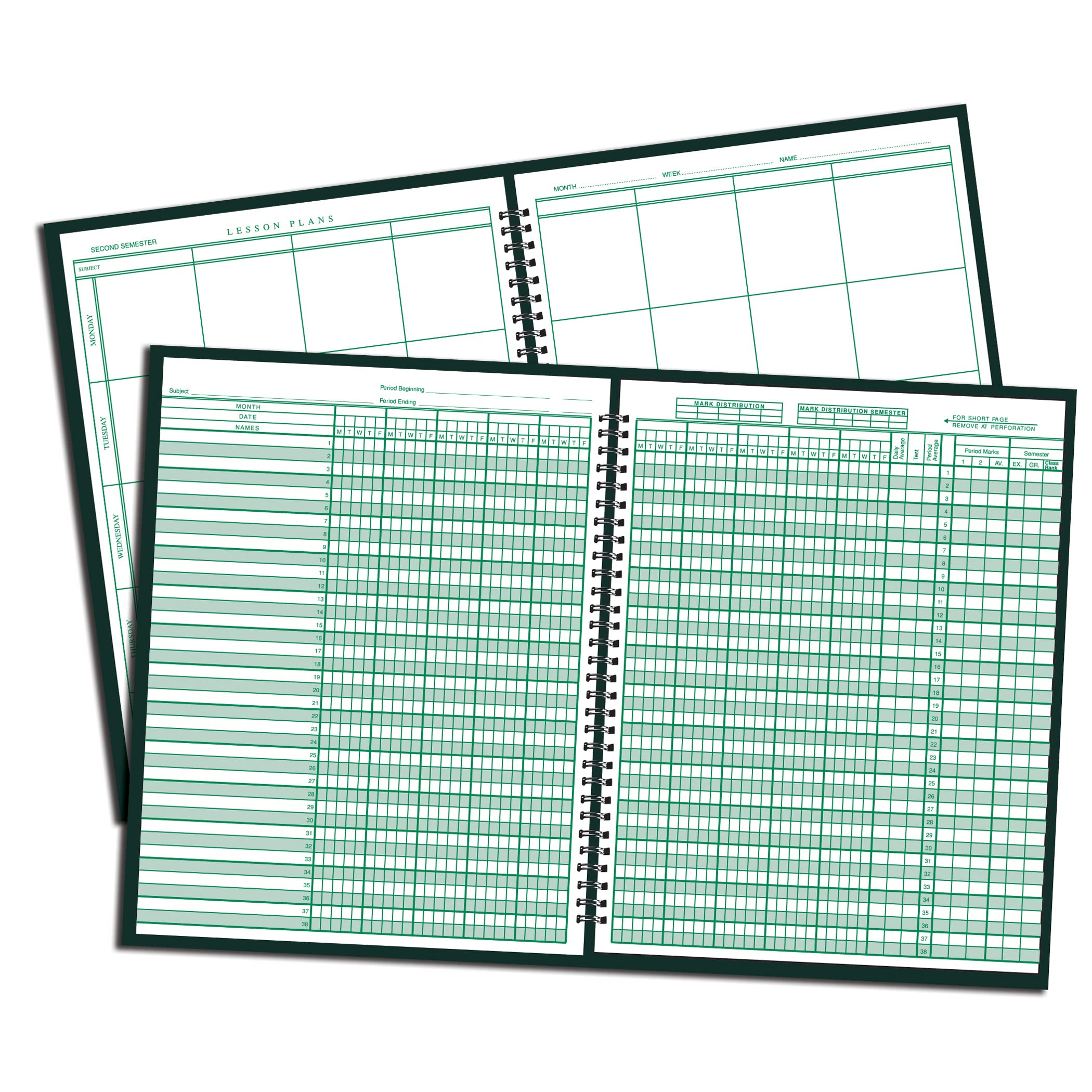 WARD Combination Class Record & Lesson Plan Book (9-10 Weeks, 8 Periods), Pack of 2 - Image 2