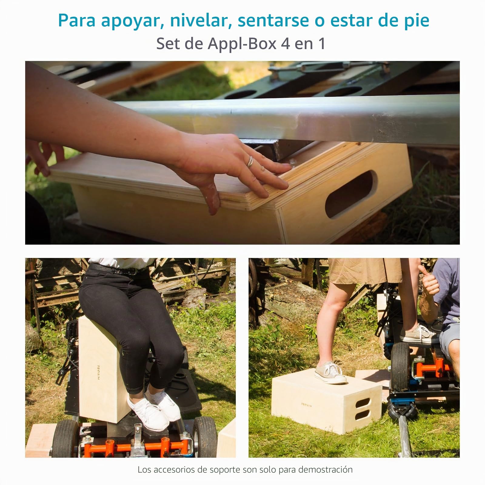 Juego PROAIM Appl-Box de 4 Cajas para Cine, Foto y Estudio, marrón Claro. | Contrachapado de 12 capas en tamaños completo, medio, cuarto y pancake; con asas para cámaras, luces y utilería.