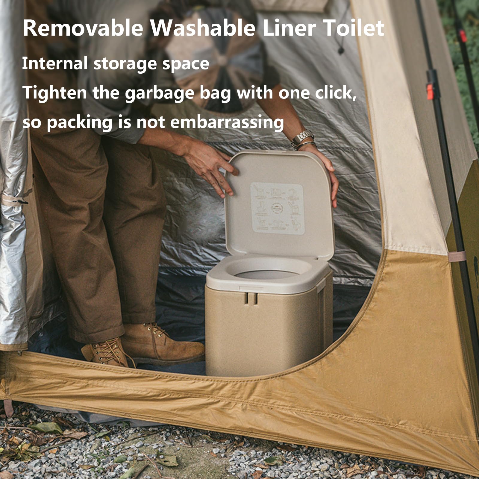 Tragbare Campingtoilette Notfall Toilette Klappbar Für Unterwegs Mit Herausnehmbarem Innenfutter Und 10 Biologisch Abbaubaren Beuteln Mobile Trockentoilette Trenntoilette Für Den Notfall