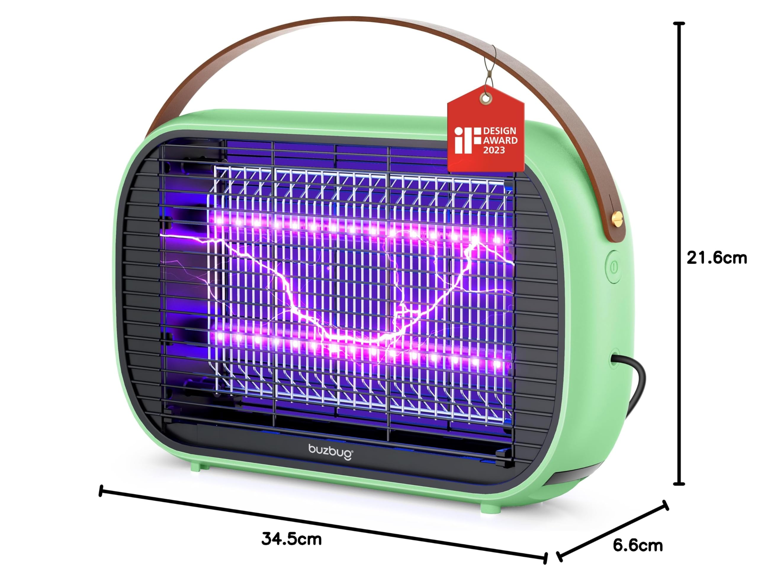 Buzbug Insetticida a LED, 10 anni di durata della lampada, 2800 V, forte trappola per zanzare e mosche, sostenibile con basso consumo energetico, lampada per zanzare, repellente per zanzare (verde blu
