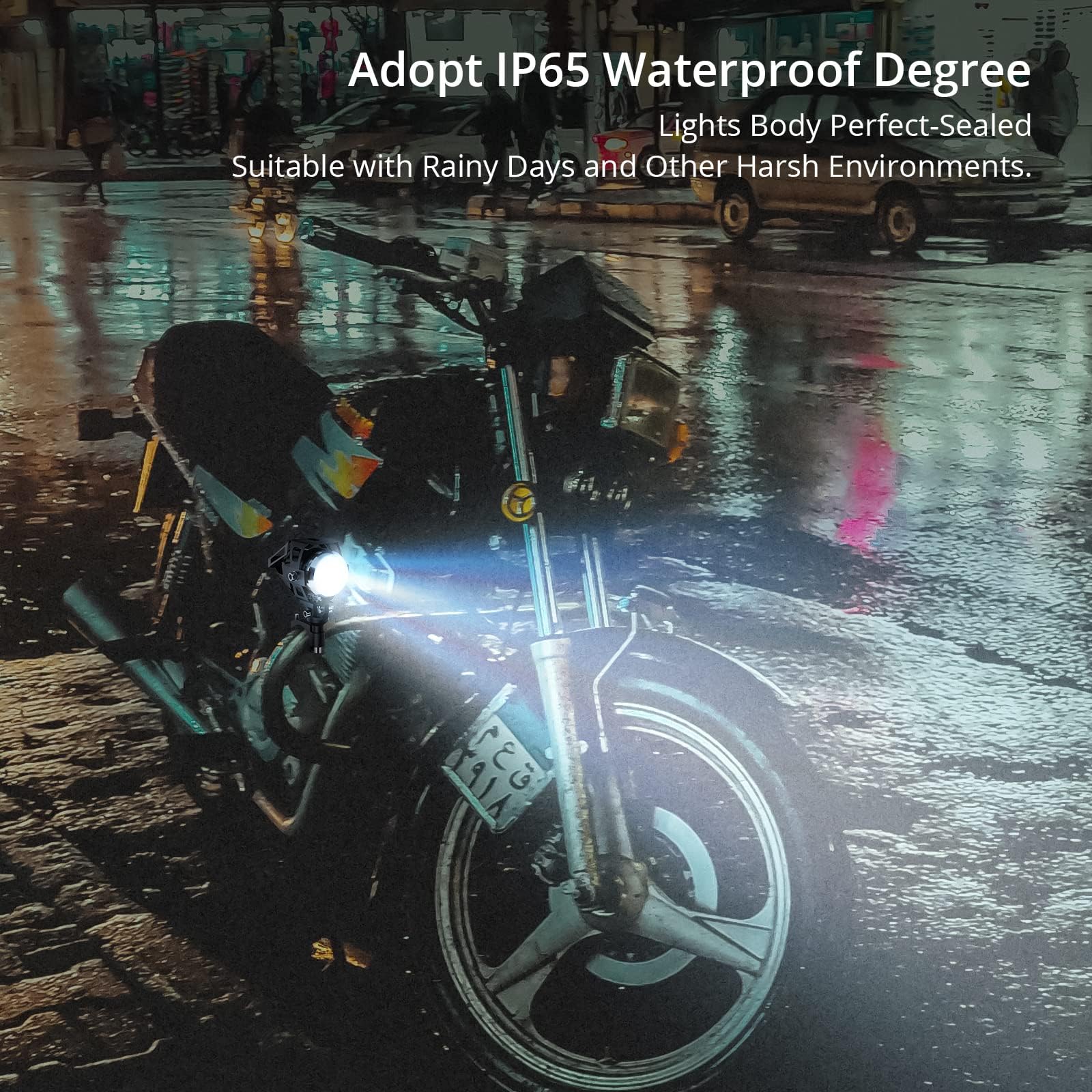 PROZOR Reflektor motocyklowy LED 2 sztuki U5 15W reflektor motocyklowy światło przeciwmgielne motocykl regulacja 360 °, wodoodporny reflektor IP65 do pojazdów 12/24V