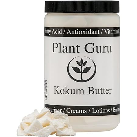 Raw Kokum Butter 16 oz. / 1 lb. 100% Pure Natural - Great for Skin, Body and Hair Moisturizer, DIY Creams, Balms, Lotions and Soap Making. (HDPE Food Grade Jar)