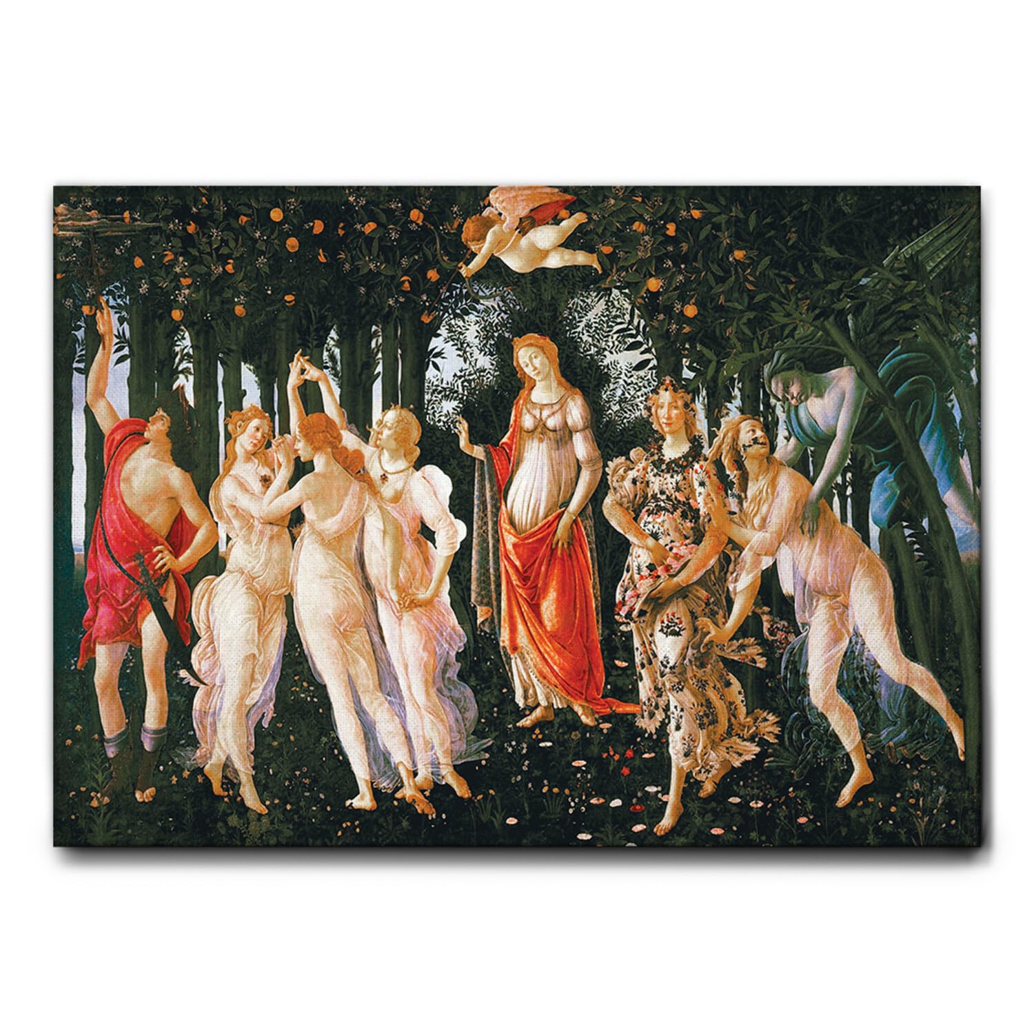 Giallobus - Quadro - Sandro Botticelli - La Primavera - Tela Canvas Telaio Standard - 140L x 100l cm - Pronto da appendere - Quadri moderni per la casa