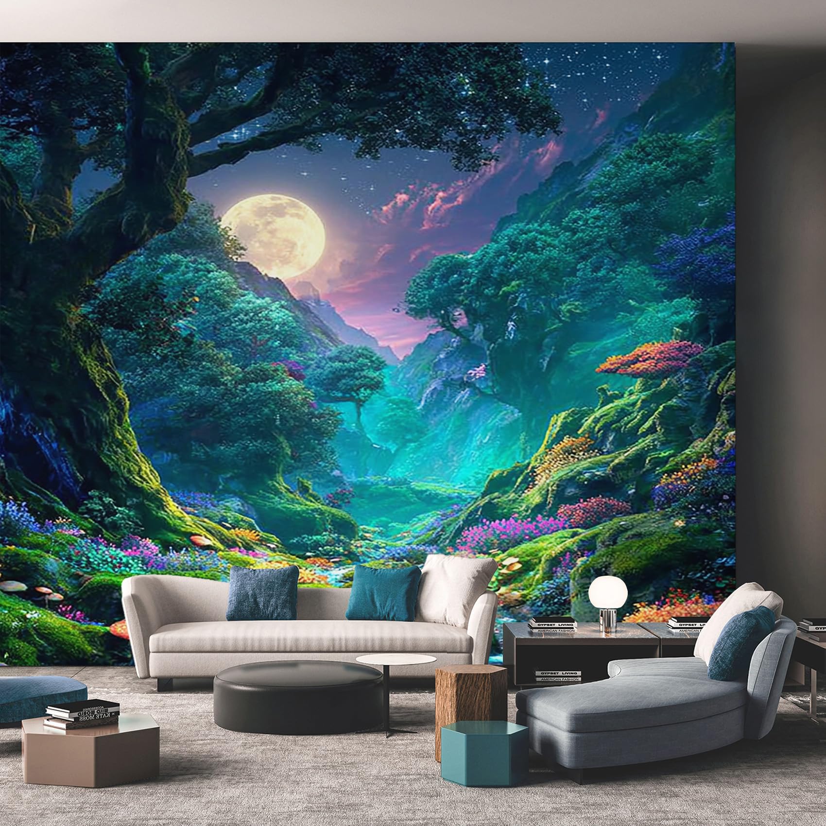 Magic Forest Wallpaper - Fantasy Landscape Wall Mural - Wall Murals for Living Room Bedroom - Photo Wallpaper & Home Decor Art - 450 x 315 cm A-2459