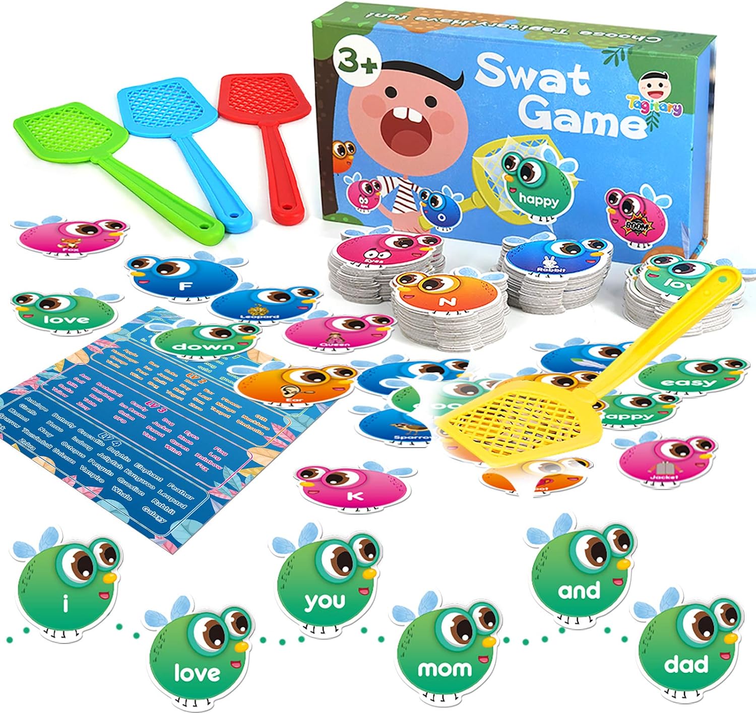 Sight Words Game for Kids Learning Educational Alphabet Toy Cards Game for Age 3,4,5,6,7 Children Visual, Tactile and Auditory Learning Toys for Boys Girls.(122Pcs)