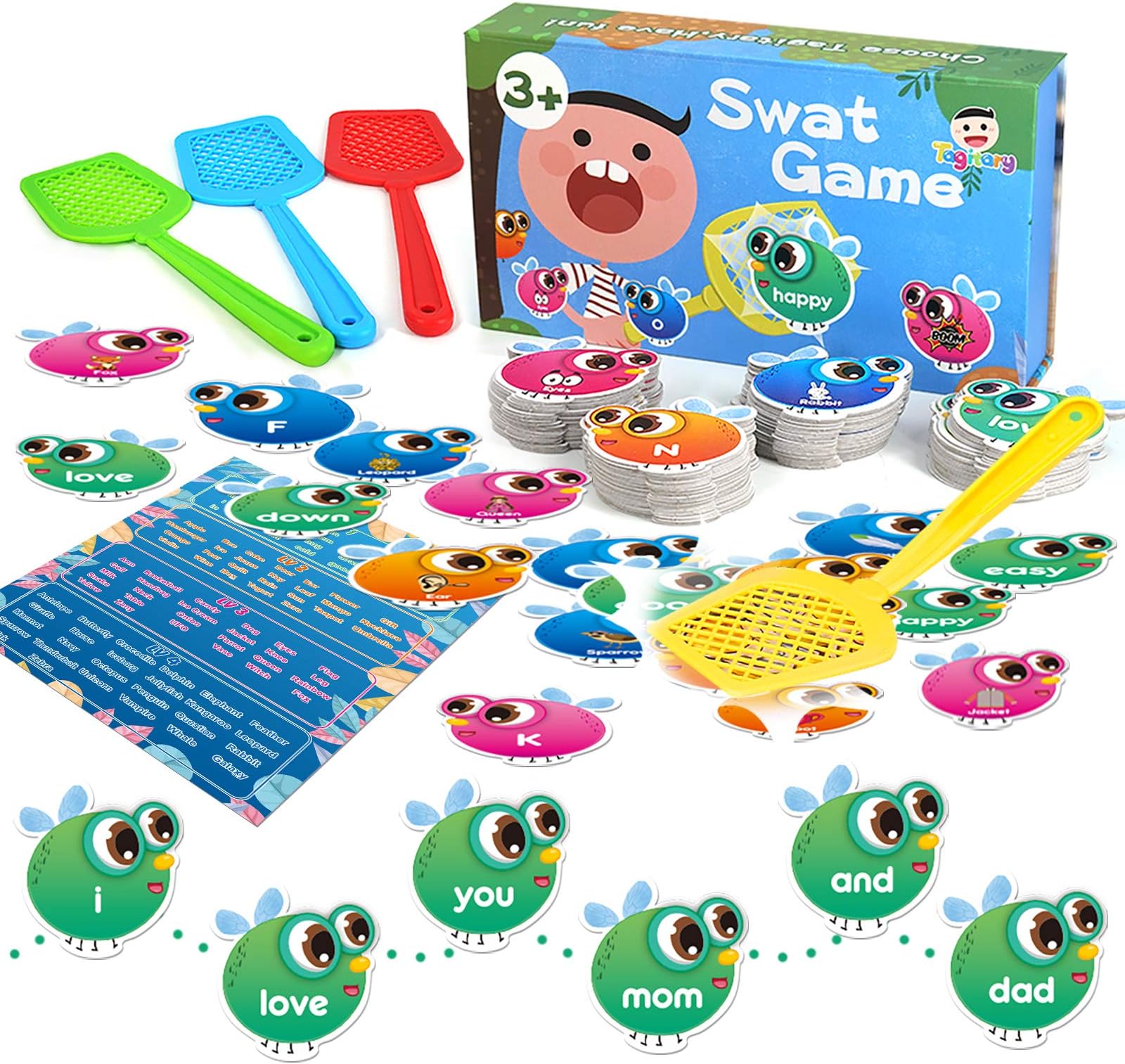 Sight Words Game for Kids Learning Educational Alphabet Toy Cards Game for Age 3,4,5,6,7 Children Visual, Tactile and Auditory Learning Toys for Boys Girls.(122Pcs)