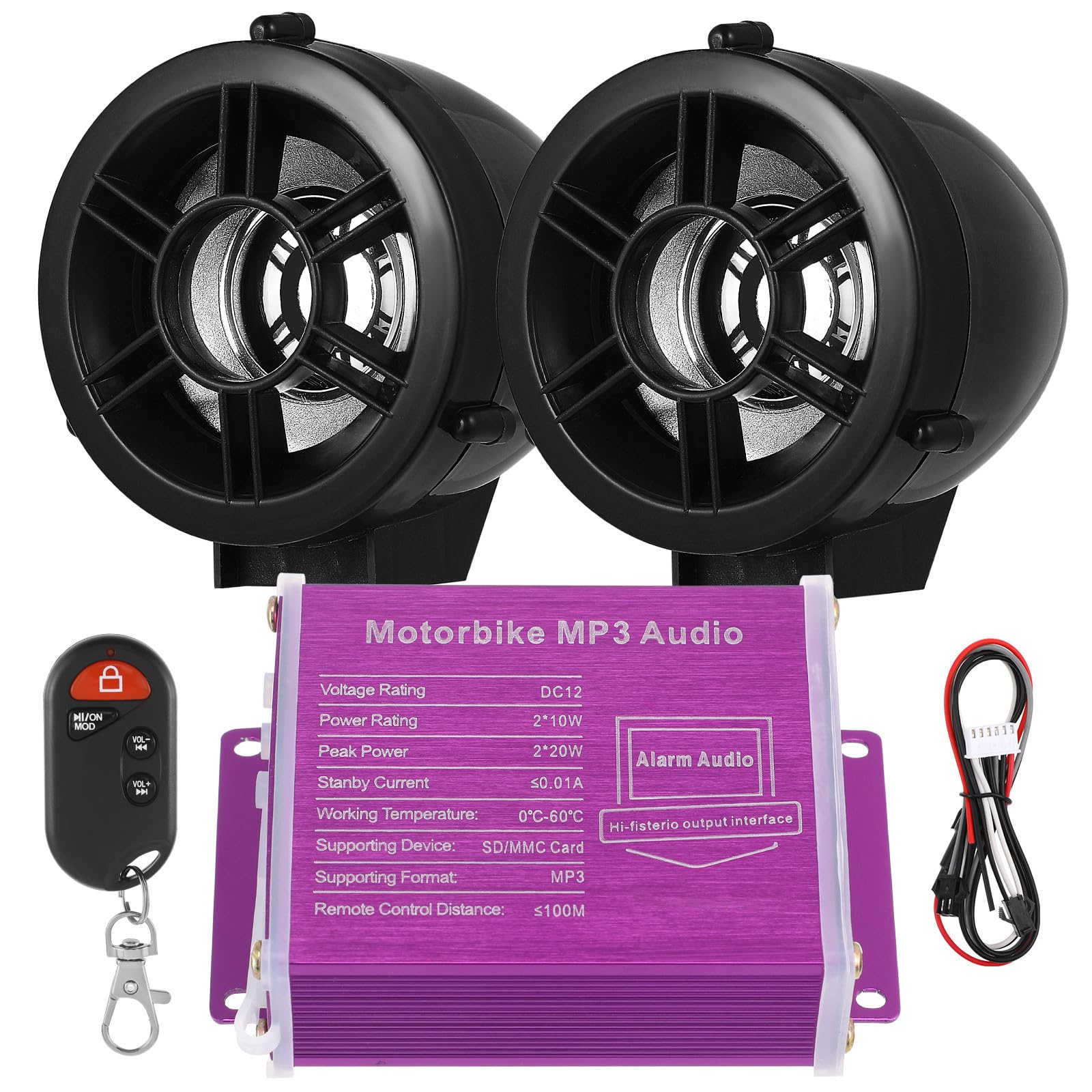 Sistema de Audio para Motocicleta Altavoces y Radio Integrados, Compatible Conexión Telefónica para Viajes en Moto
