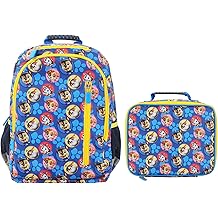 Bioworld Paw Patrol Favorite Characters 2-Piece 14" Toddler Backpack &amp; Lunch Kit Set For Toddler Boys School And Travel