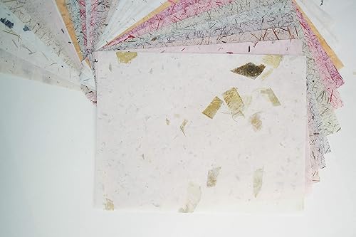 Miniatura 7 de 50 hojas de papel de morera finas de 8.5 x 11 pulgadas, hechas a mano, diseño de papel washi, arte artesanal, origami, proveedores de tarjetas