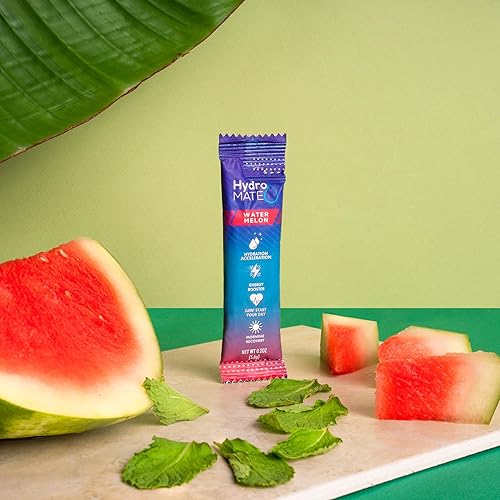 Miniatura 5 de HydroMATE - Paquetes de electrolitos en polvo para mezclar bebidas, acelerador de hidratación, bajo en azúcar, alivio rápido para fiestas,