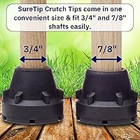 Vista 3 de Puntas de muleta y punta de bastón (2 unidades) – 1 tamaño para todos 3/4" 7/8" pulgadas – Extremo agarre resistente muletas ejes de muletas de alta