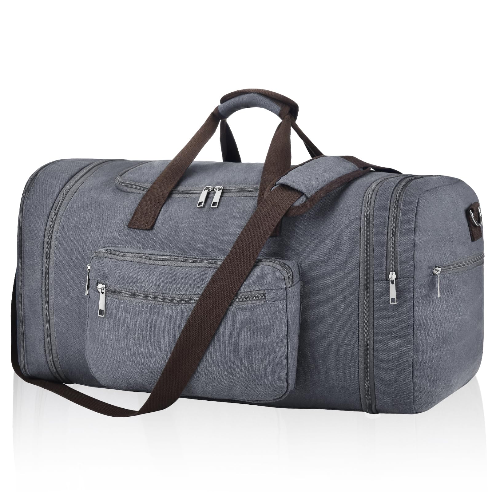 Photo 1 of **DIRTY**
Felipe Varela 60L Duffle Bag for Men, Large Expandable Canvas Duffel Bag for Travel, Mens Carry On Luggage Bag Traveling Weekender Gym Overnight Bags for Airplanes, Grey