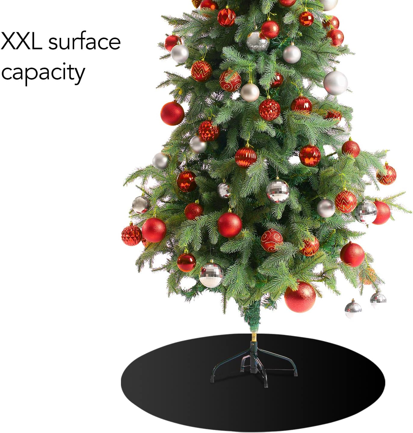 RESILIA Christmas Tree Mat - Heavy-Duty Floor Protector, Waterproof & Stain-Resistant Circular 36-Inch Mats, Black, Orange Peel