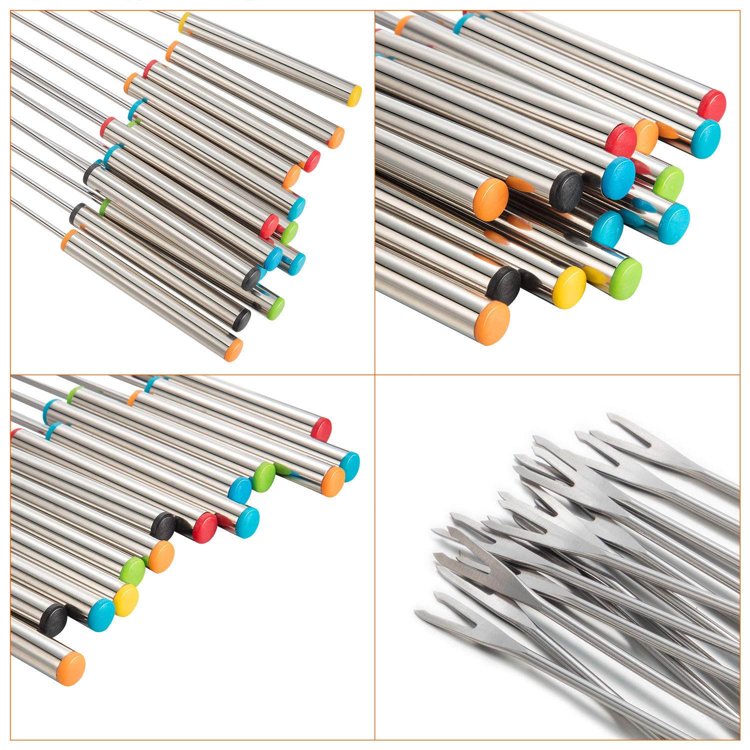 24 Pcs 9.5 Inch Stainless Steel Fondue Forks with Heat Resistant Handle Fondue Sticks for Cheese Pot Chocolate Roast Marshmallows Meat — Amazon image 6