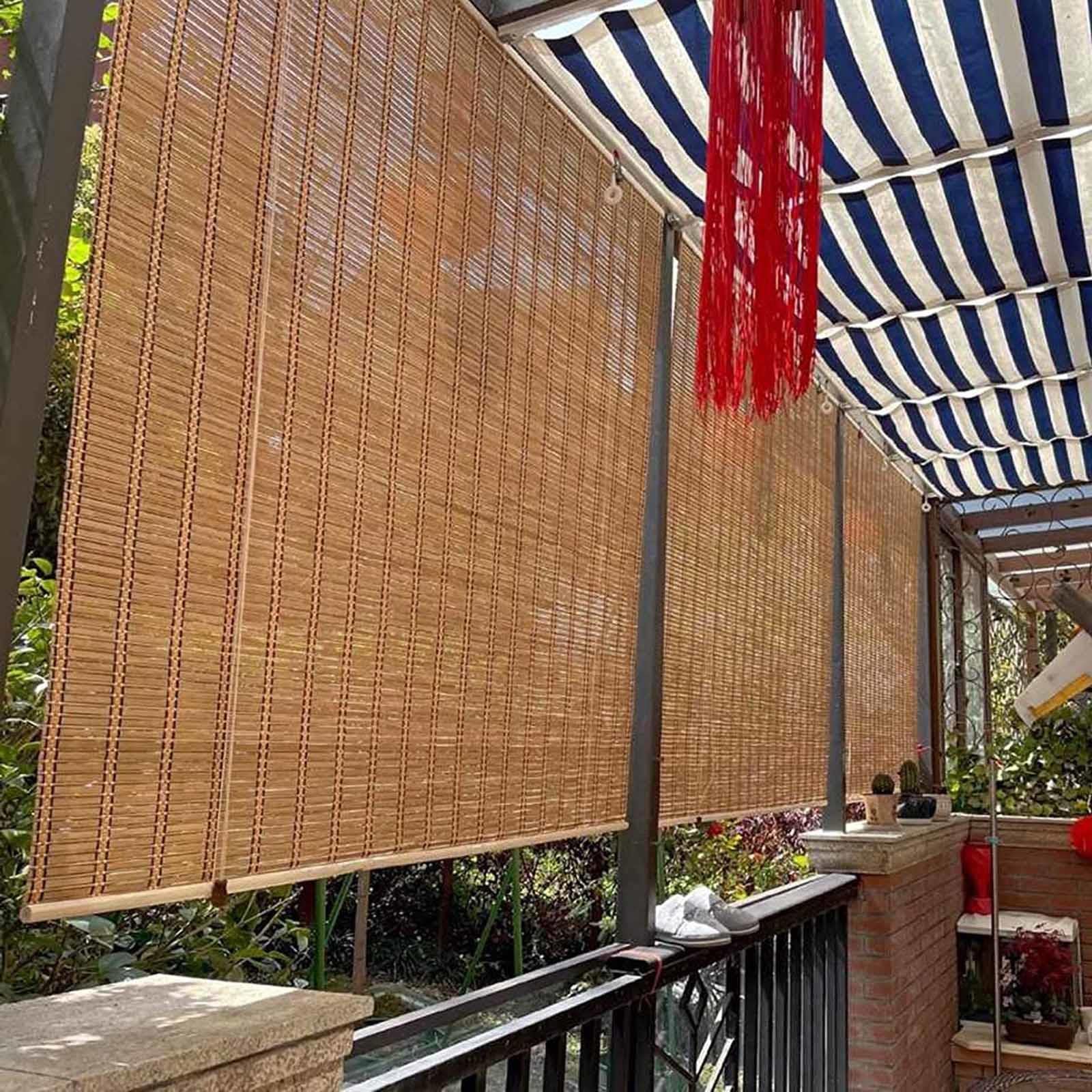 Pxzybd Persianas Enrollables De Bambú para Exterior 50cm 60cm 70cm 80cm 90cm 100cm 120cm,Estores De Bambú para Ventanas,Estores Enrollables Sombrilla,Persianas Romanos Retro,W×H-100x120cm/39.5x47in