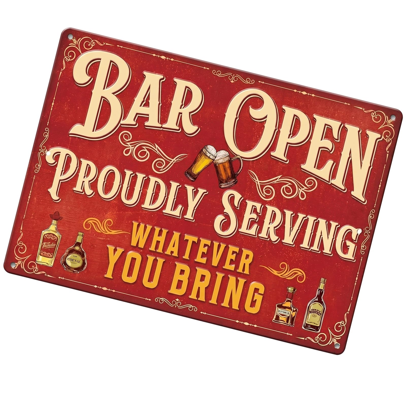 Metal Bar Sign, Bar Accessories For Home Pub Beer, Vintage Wall Plaque for Man Cave, Garden Bar & Outdoor – Beer Decor Gift for Men, Women, Friend, Father, 20x30 cm