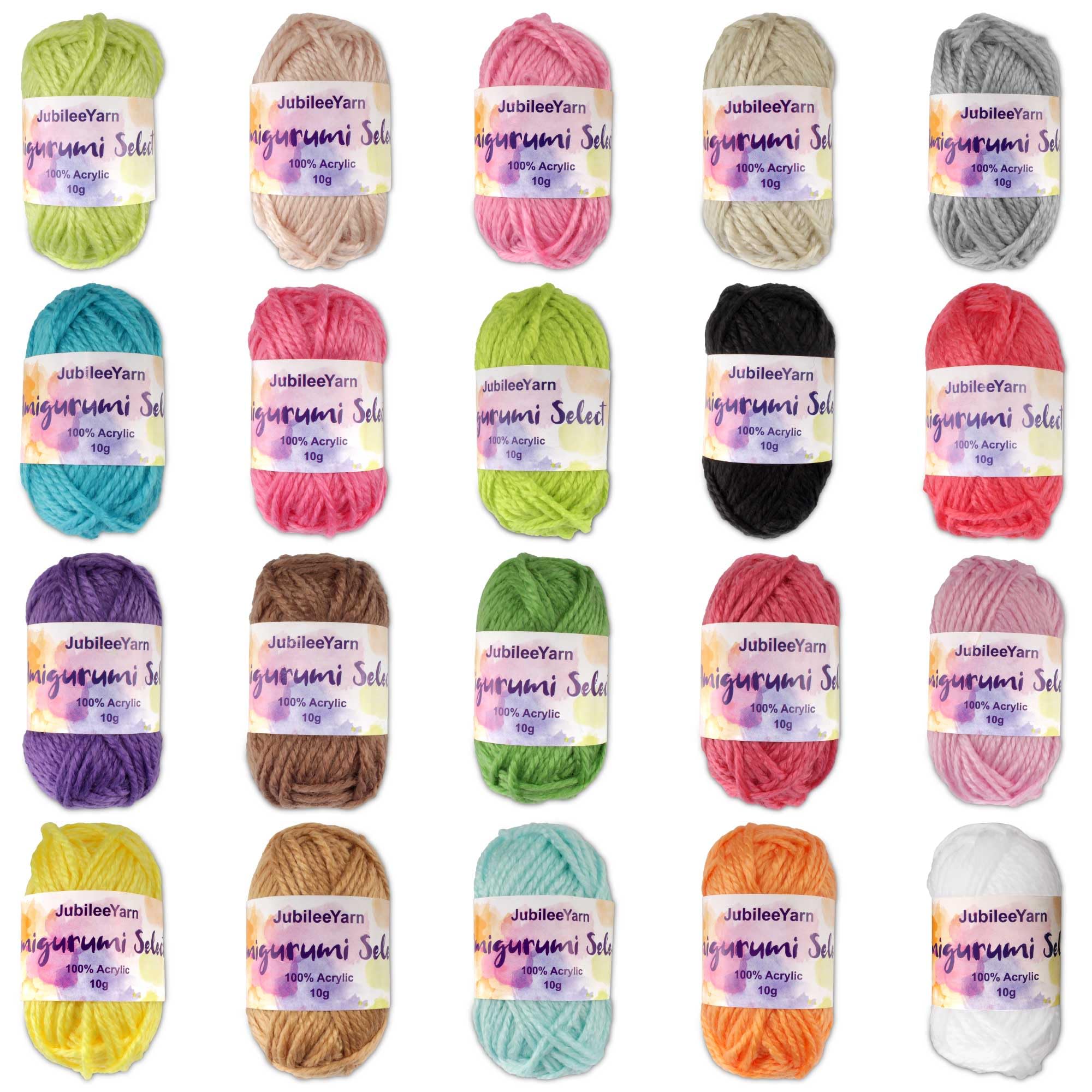 JubileeYarn Amigurumi Select Yarn Bonbons - Baby Weight Acrylic - 10g/Skein - Variety Pack - 20 Skeins