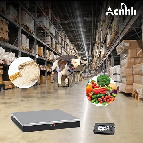 Miniatura 6 de Báscula postal digital inteligente, 440 libras, báscula postal de acero inoxidable, báscula de franqueo digital para almacén/hogar/empresa de