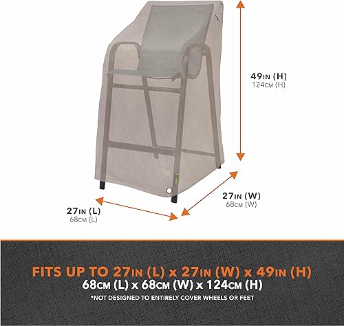 Miniatura 2 de Modern Leisure Garrison - Funda apilable para silla de bar con respaldo alto, tela resistente a la intemperie, protección de muebles de exterior,