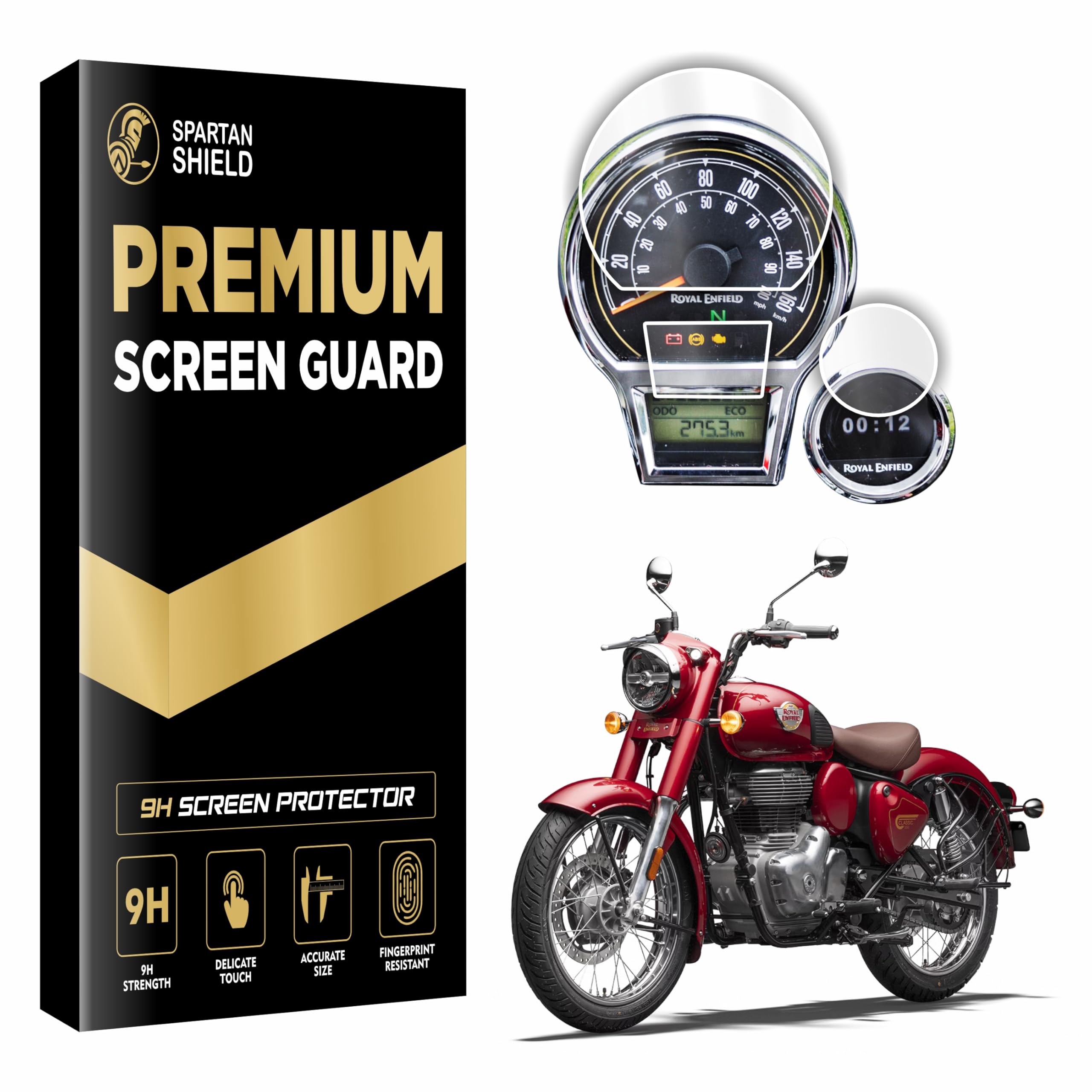 Screen Protector For ROYAL ENFIELD CLASSIC 350 [with Tripper Navigation Screen] - 4 inch Instrument Cluster Guard || Anti Scratch | Water Resistant | HD Clarity || Classic350 TFT Display Bike Accessory 2025+ [Not Tempered Glass]