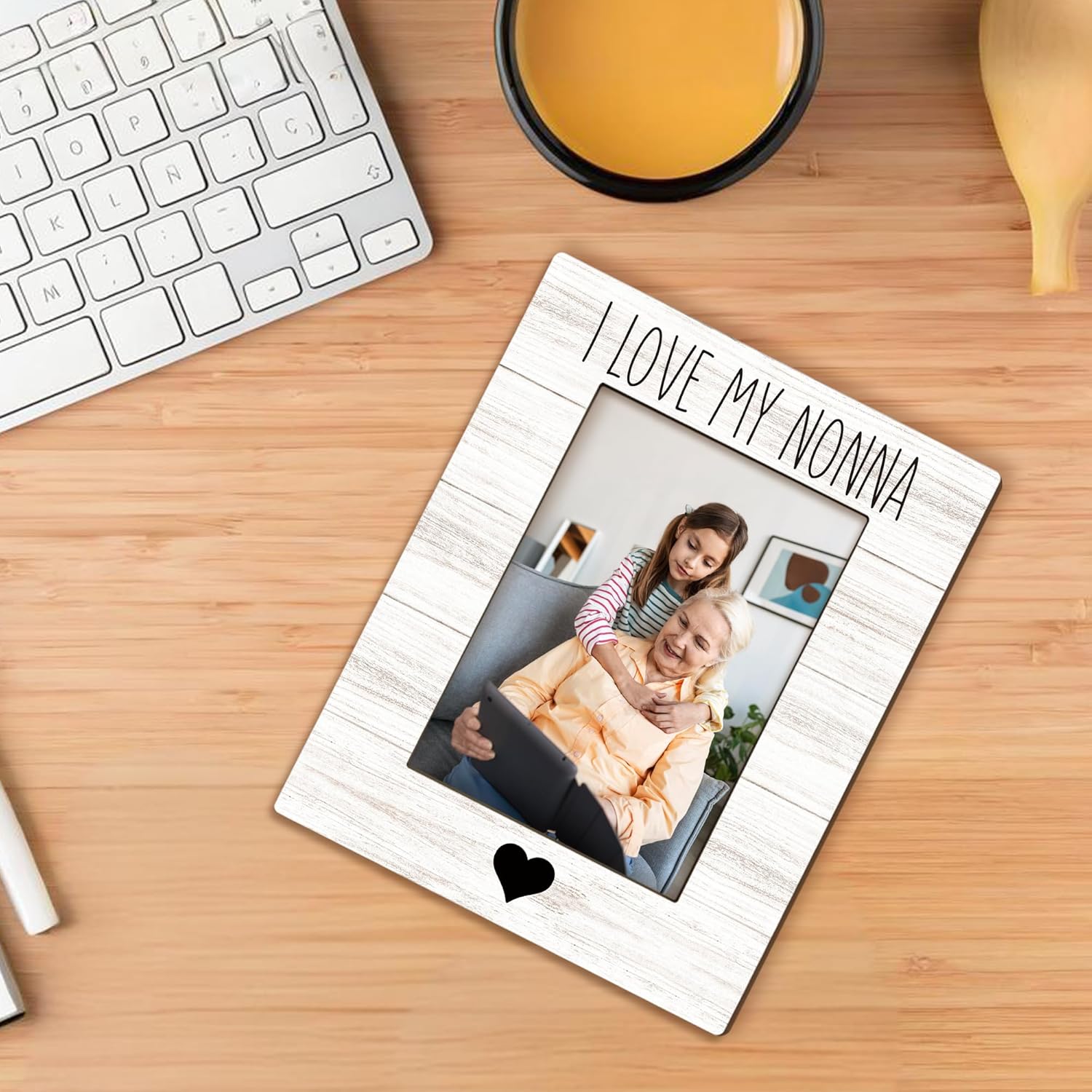 Nonna Gifts Picture Frame 5x7, Nonnas Photo Frame, Christmas Mothers Day Birthday Gifts for NonnaGrandma from Grandkids, I Love My Nonna Wooden Picture Photo Frames for Desk Home Room Decor - Image 6