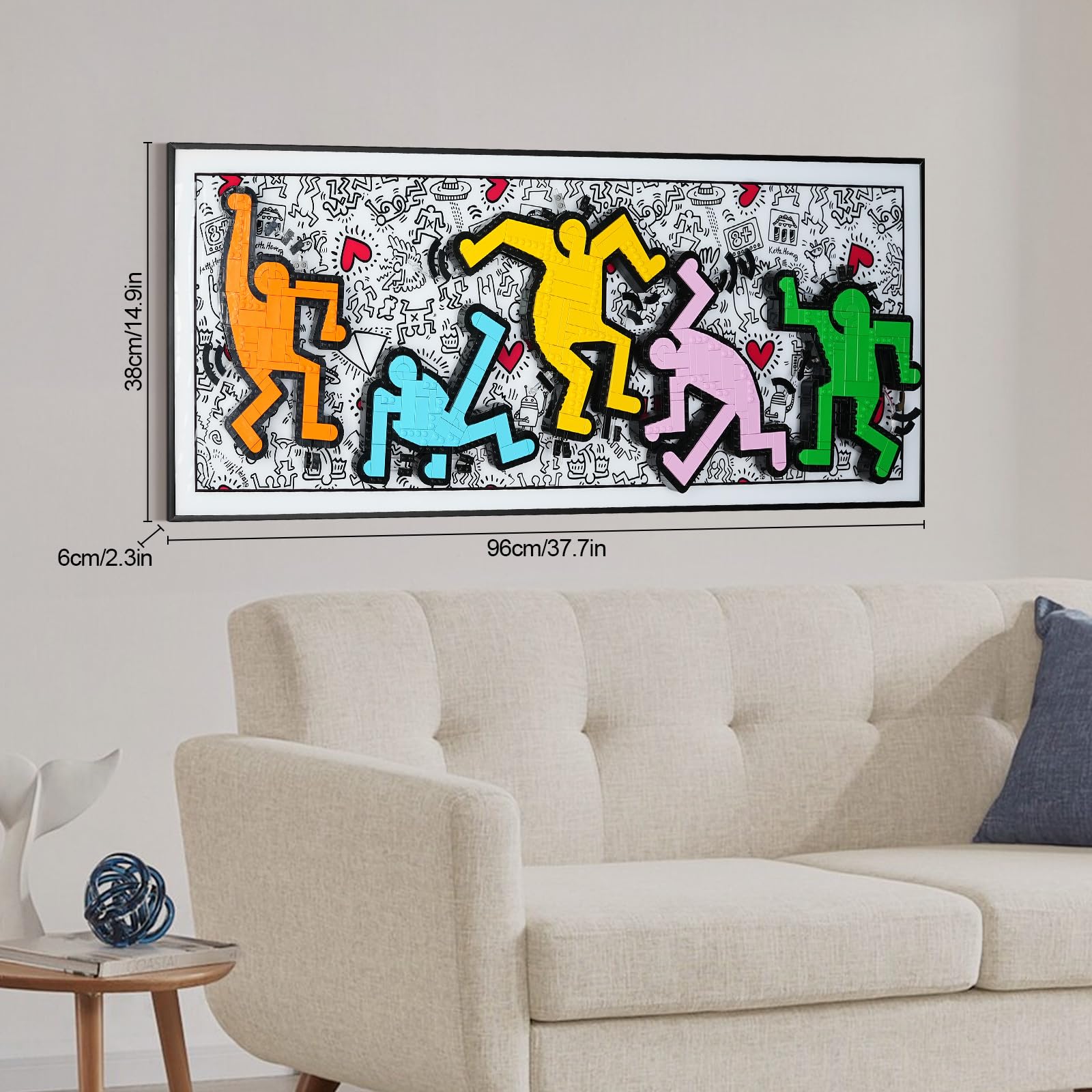 Display Wallboard für Lego 31216 Keith Haring (Modell Nicht enthalten) Wandhalterung für 31216 Sammlermodell, platzsparend, kreative Heimdekoration