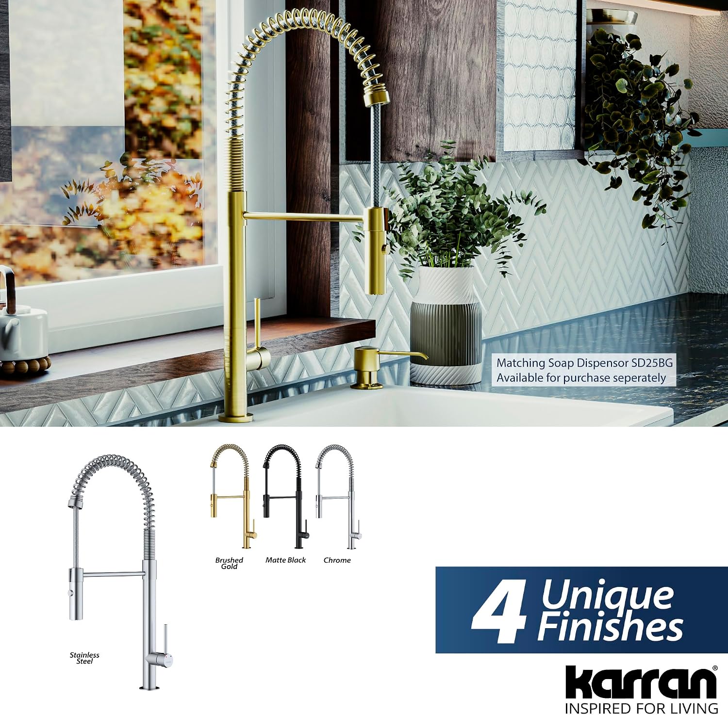 Karran Bluffton Single-Handle Pull-Down Sprayer Kitchen Faucet in Chrome
