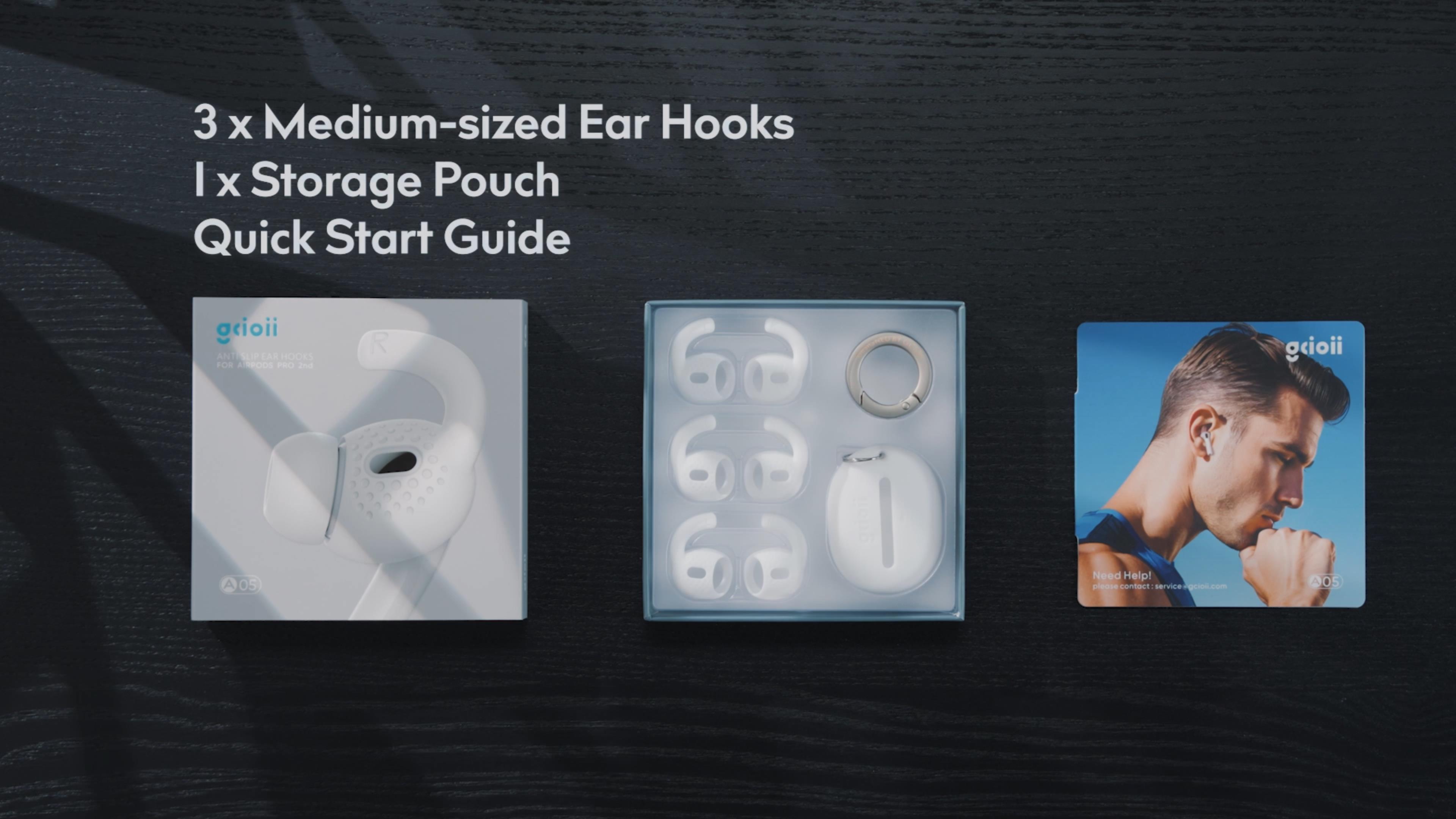 Gcioii 3 Pairs Ear Hooks Covers for AirPods Pro 2 [Added Storage
