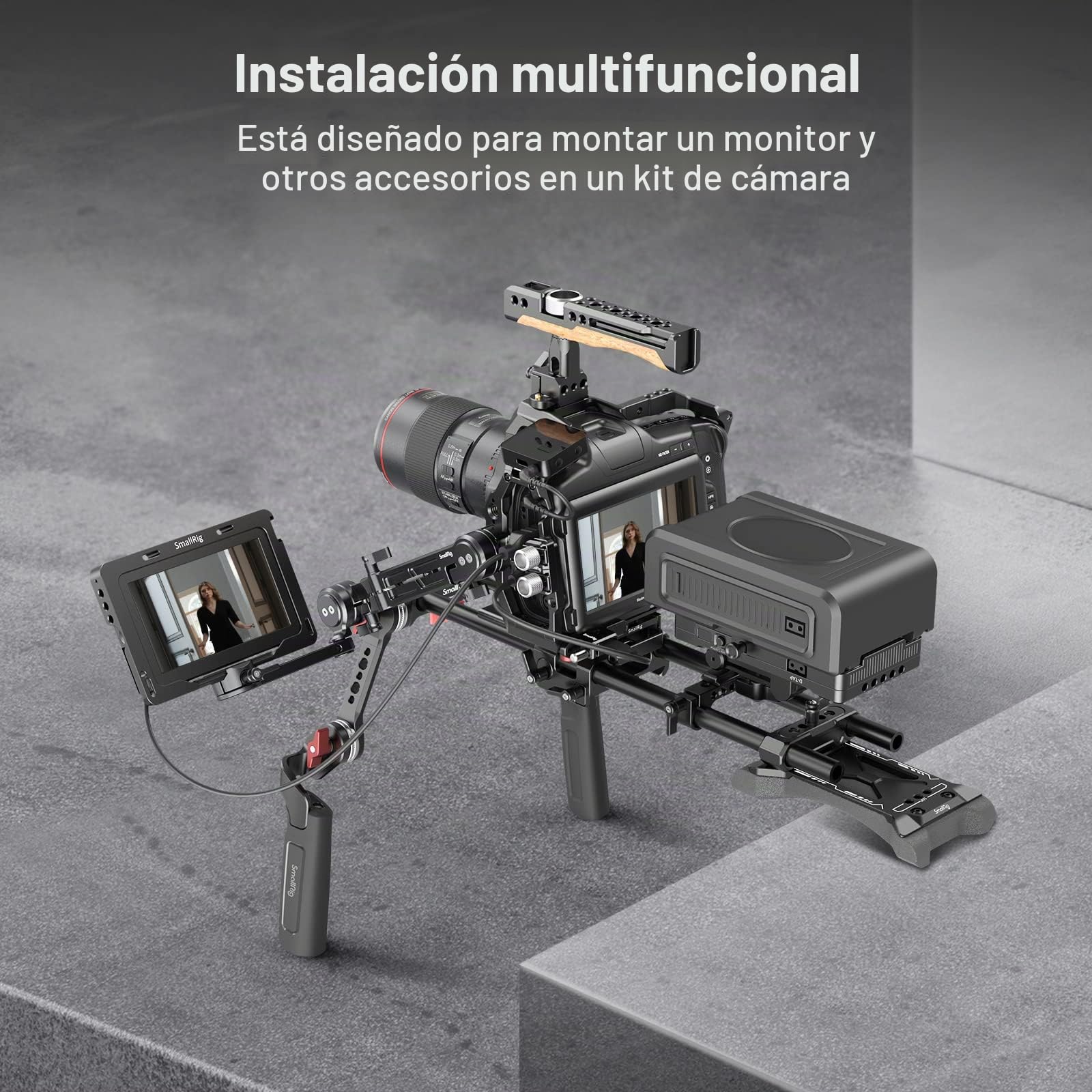 SMALLRIG EVF Mount Ajustable 360​​° con NATO Clamp Sin Desmontar, Carga Máxima 1,5kg - MD3507