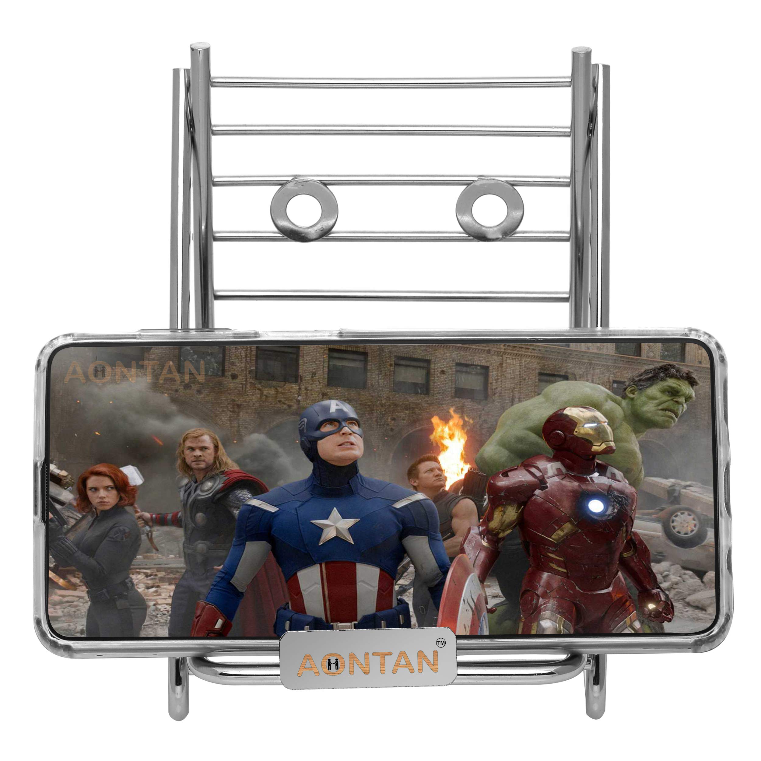 AONTAN ENTERPRISE Stainless Steel Metal Mobile Stand for Smart Phone and Tablets Holder Silver