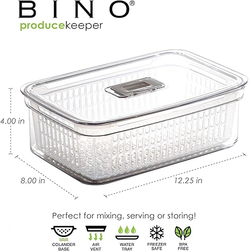Miniatura 6 de BINO  Ahorro de productos  6.8 tazas1.6 litros  Contenedores de almacenamiento para refrigerador para frutas y verduras  Almacenamiento de verduras