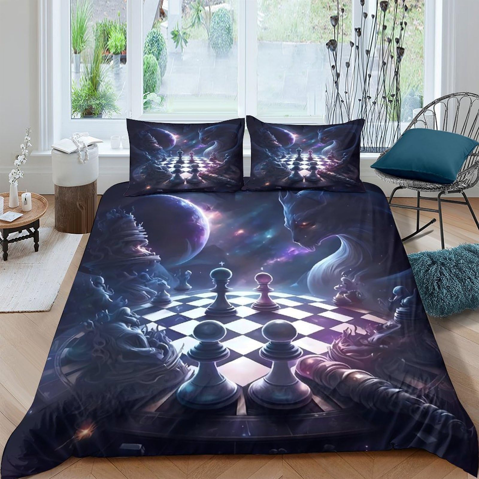 Ctjqhvkz Style-8 3D Printed Galaxy Starry Sky Fitted Sheet Microfiber Soft Cosmic Nebula Bed Cover For Bedroom Dorm Decor Single（135X200cm）