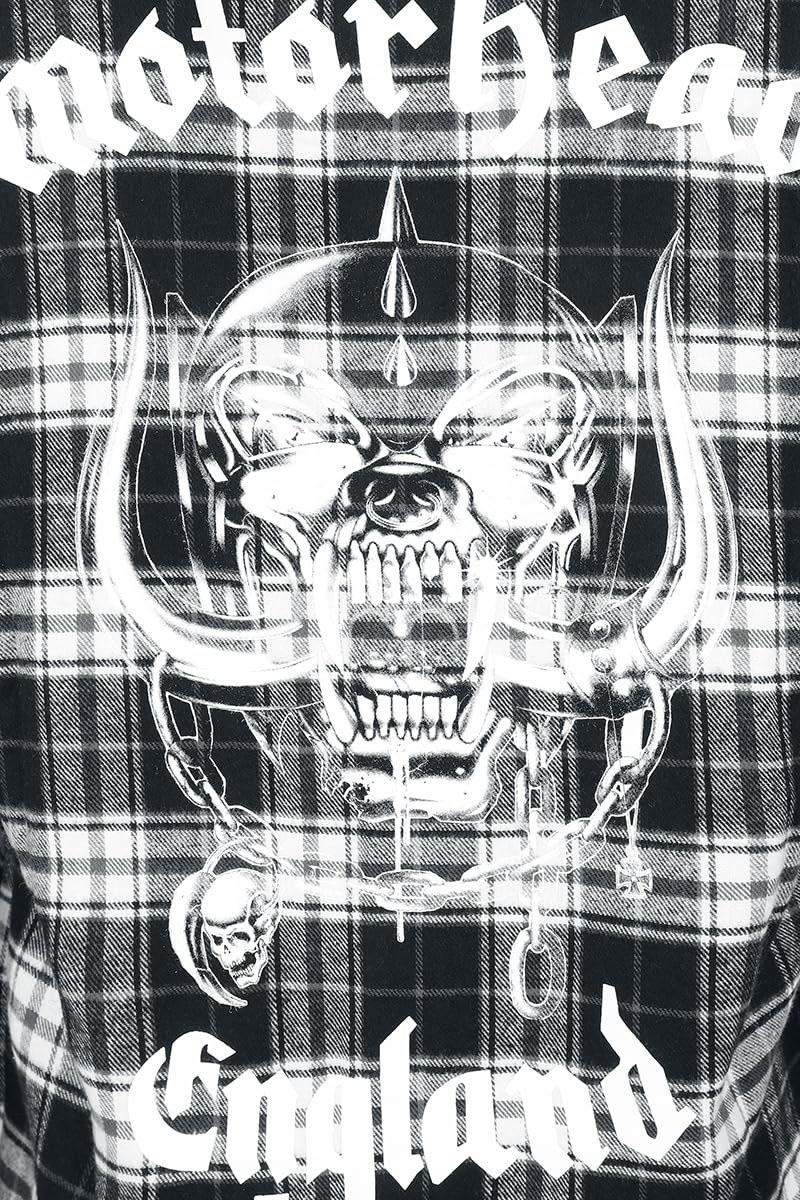Motörhead England Homme Chemise Manches Longues Noir/Blanc Regular/Coupe Standard