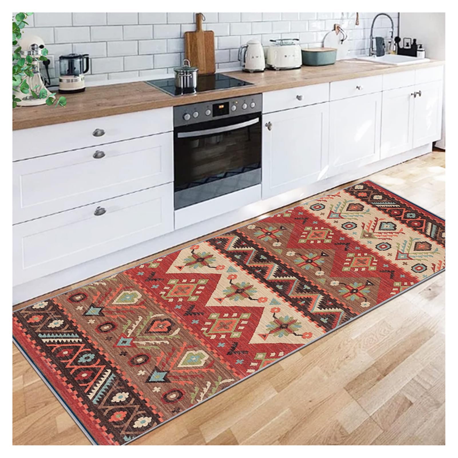 Antiscivolo per tappeti 3 Metri Lavabile Antimacchia Rosso Tappeto Runner Lungo per Corridoio Soggiorno Entrata Casa Cucina da Ingresso Passatoia Multifunzione in Moquette,40X300CM
