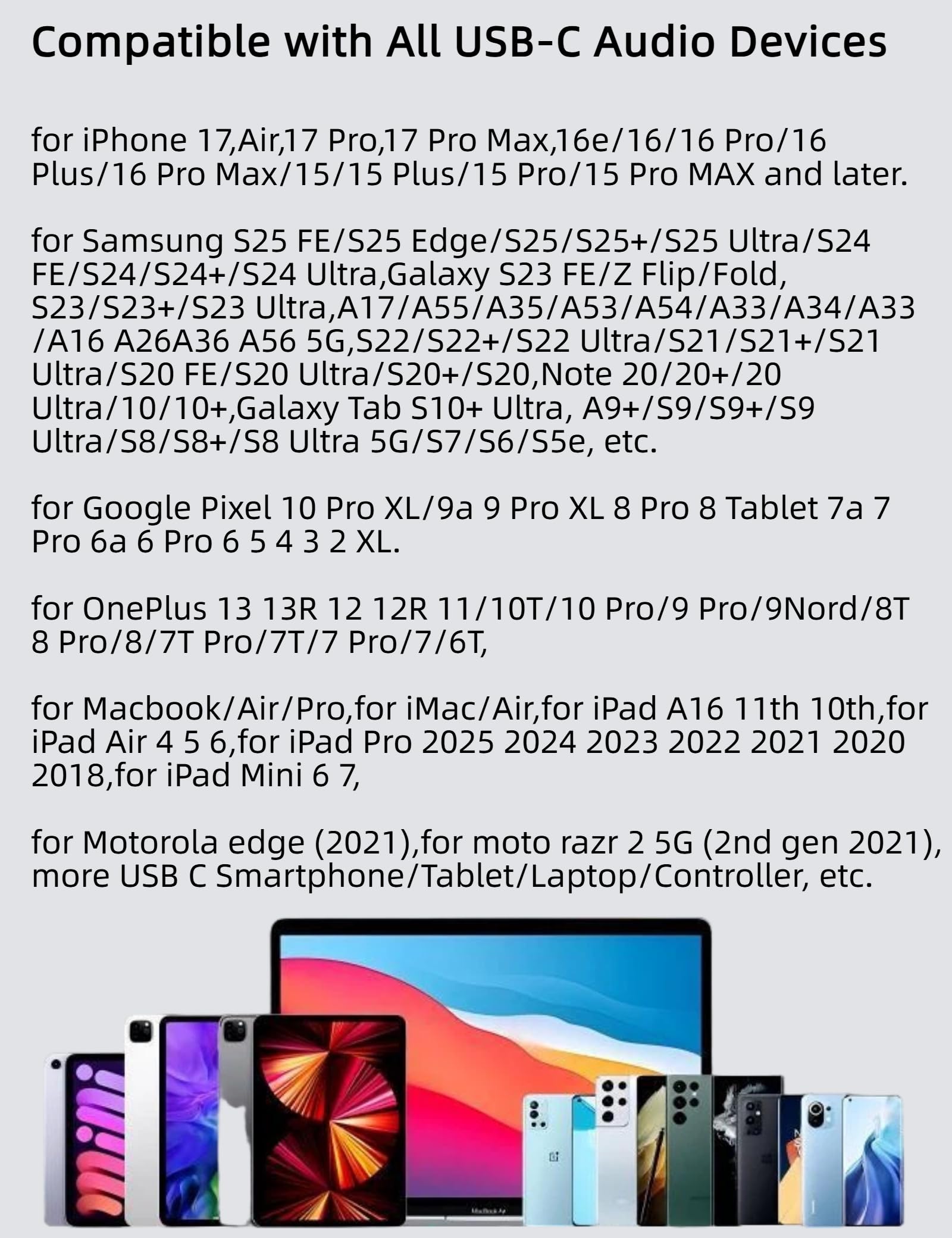 USB C auf 3,5 mm Adapter für iPhone 15 Pro Max Google Pixel 8 7a 6a 6 Typ C auf Aux Audio Dongle Kabel Konverter 3,5 mm Klinke Kopfhörer-Adapter für Samsung A53 A54 Galaxy S23 FE S22 S21 OnePlus Open