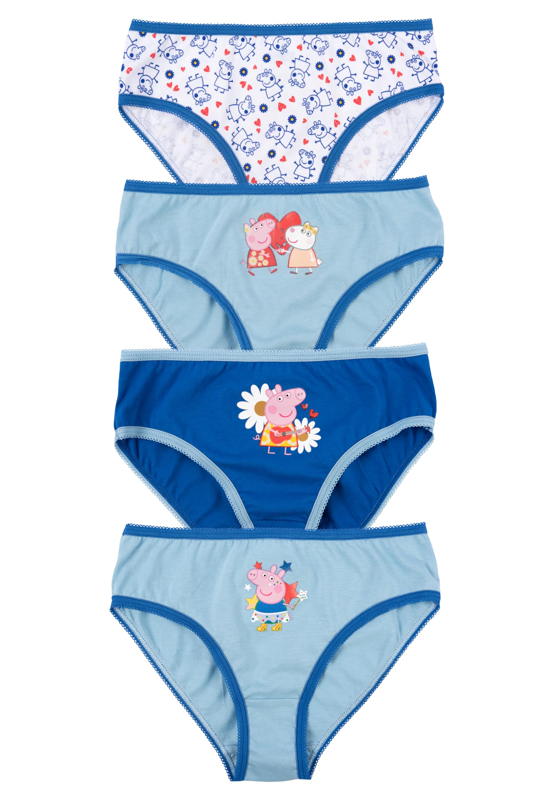 United Labels Peppa Wutz Panty for girls - children's pants briefs underwear blue (pack of 4) (DE/NL/SE/PL, numeric, 110, 116, regular, blue)