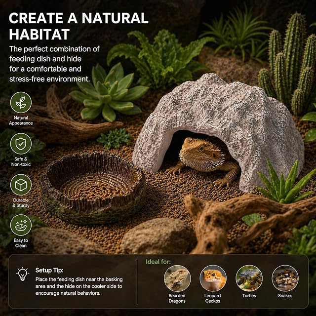 Foto 7 de 7 de FuYelng 2 Piezas Natural Hiding Jumbo con Comedero