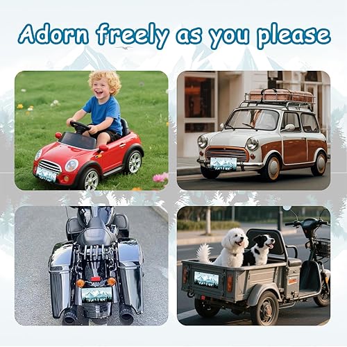 Miniatura 8 de Cubierta de placa de matrícula de selva, accesorio de decoración de automóvil de metal de 6 x 12 pulgadas, cubierta de placa delanteratrasera con 4