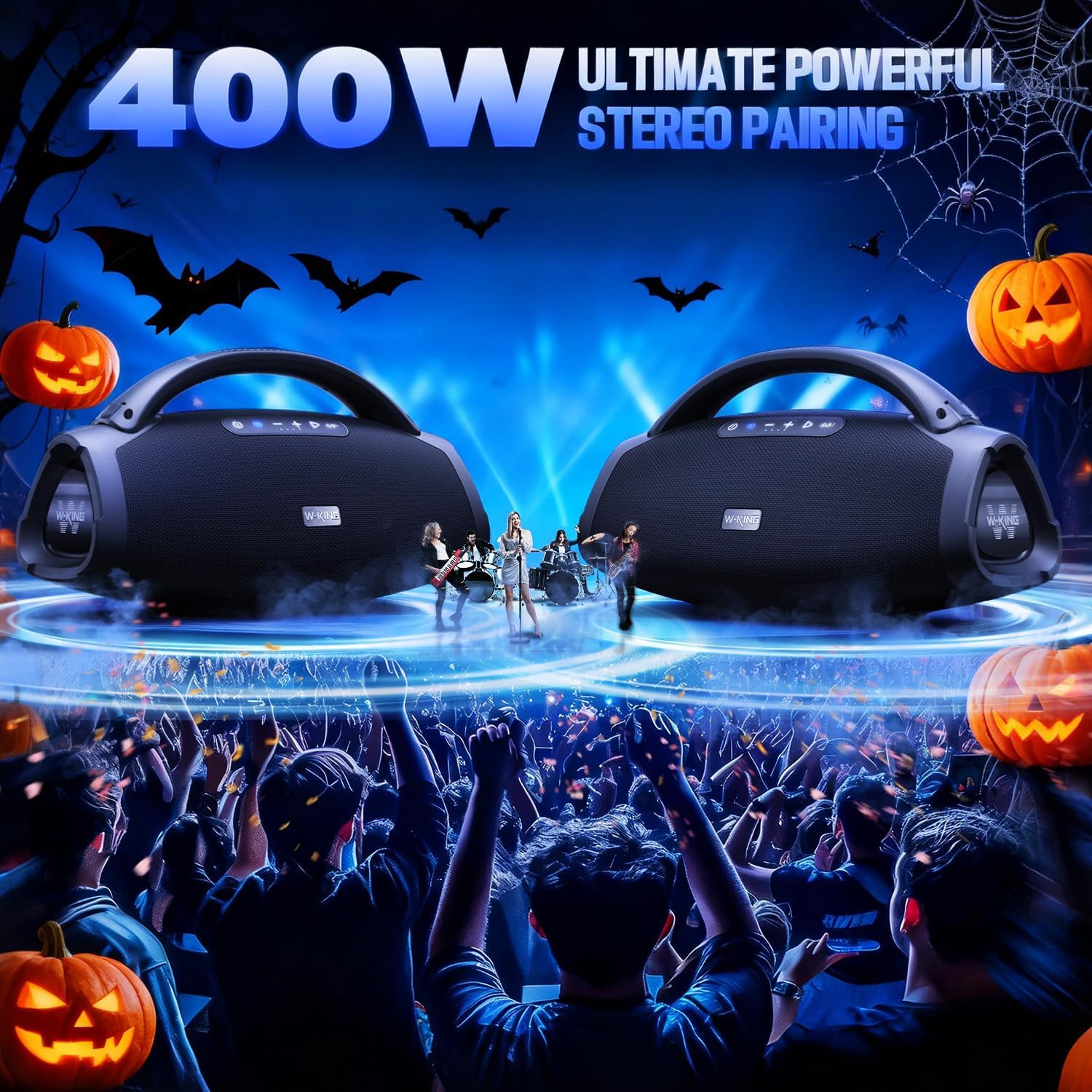 330W Peak Loudest Boom Box, 7.5" Subwoofer/2.1Ch/IPX7 Waterproof, 200W RMS Party Large Bluetooth Speaker Wireless with 2 Woofers/DSP/BT5.4/APP/Fast Charge/OTG/AUX/Guitar-in, Massive Bass for Outdoors - Image 6