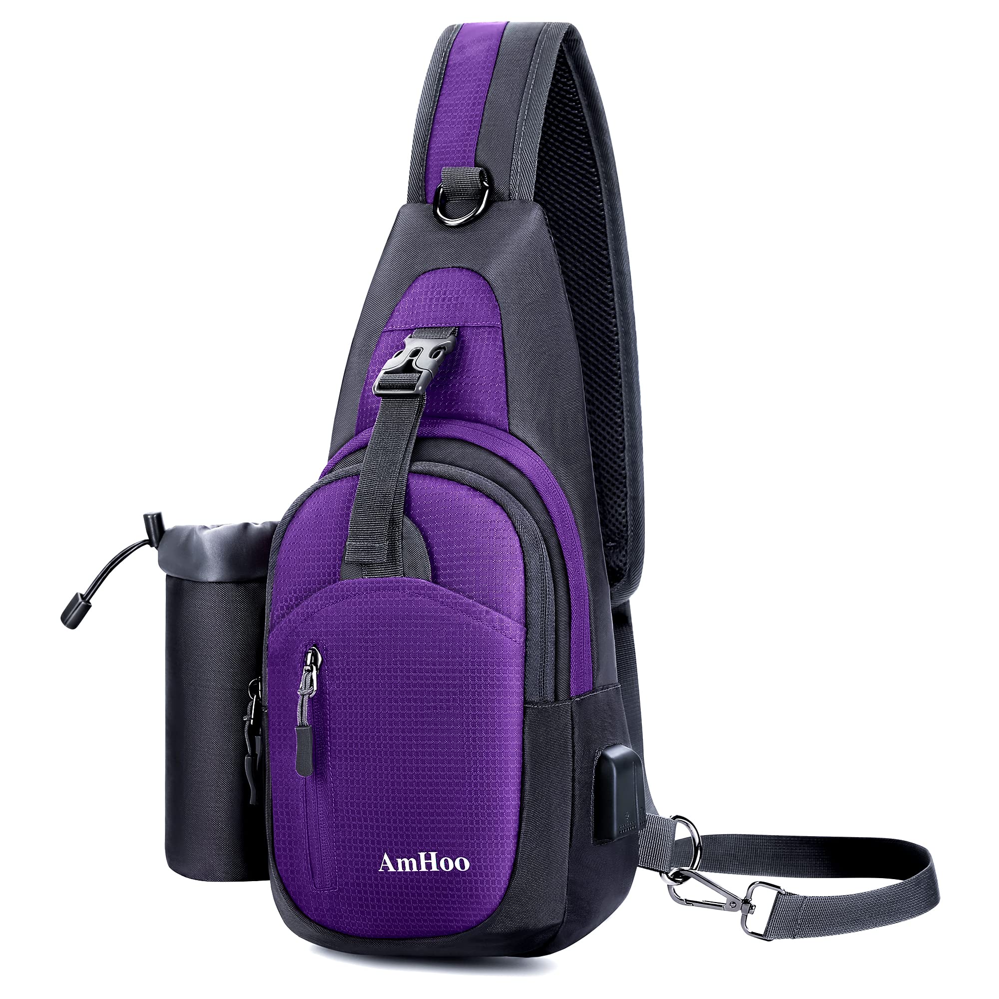 AmHoo Sling Backpack Chest Shoudler Crossbody Bag Water Resistant Hiking Daypack